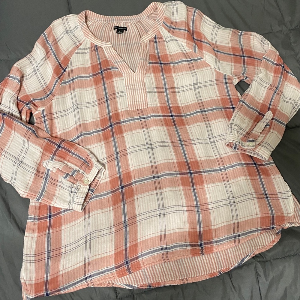 New Direction Plaid Shirt, size lg